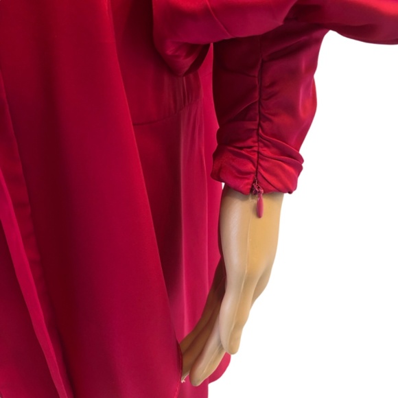 WHBM Long Sleeve Satin Wrap Mini Dress size 4 - Picture 6 of 12